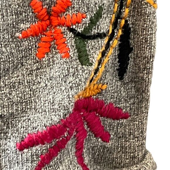 Anthropologie Dolan Port Maria Embroidered T-Shirt Mini Knit Gray Dress sz S - Picture 10 of 16